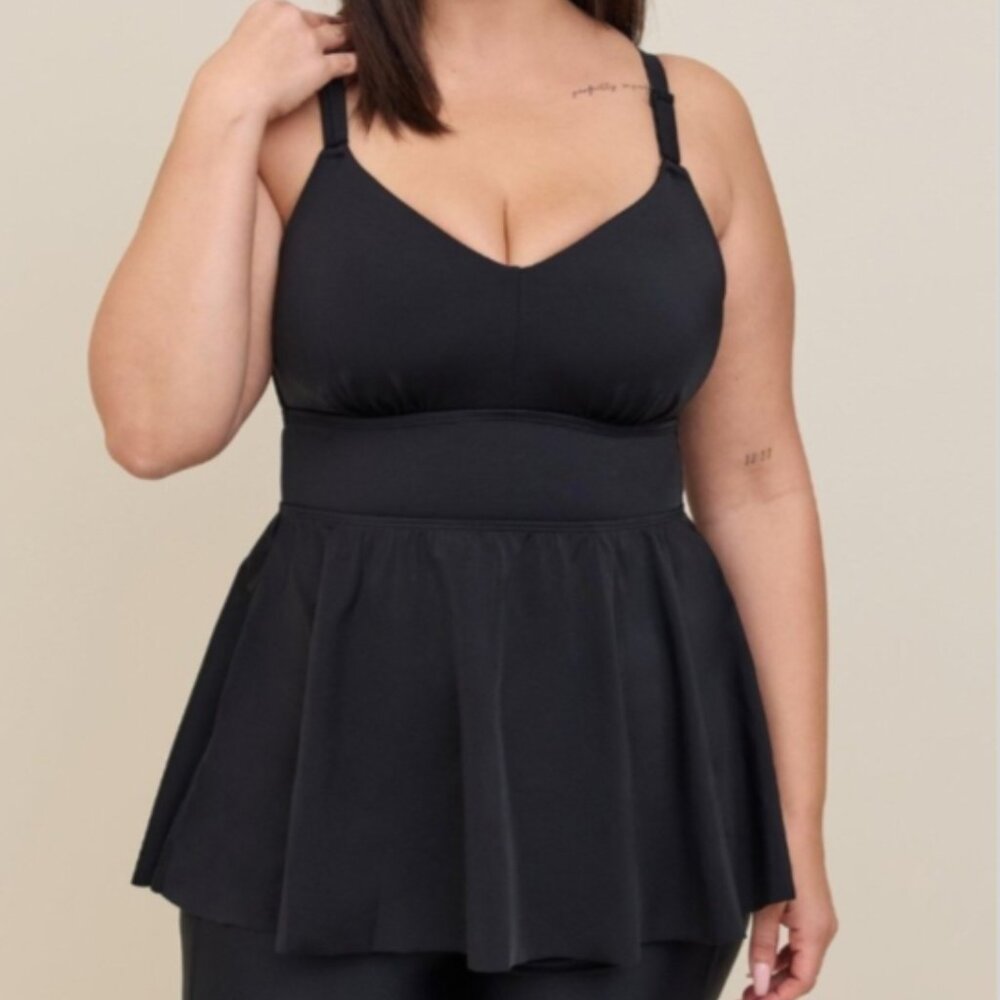 Torrid Tankini Swim Top Racerback Wire- Free Peplum Longline